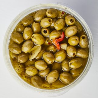 Olives - Boscaiola Olives Marinaded Pitted Green Olives with Peppers and Mushrooms